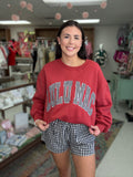 Lulu Mac Red/Black White Houndstooth Sweatshirt
