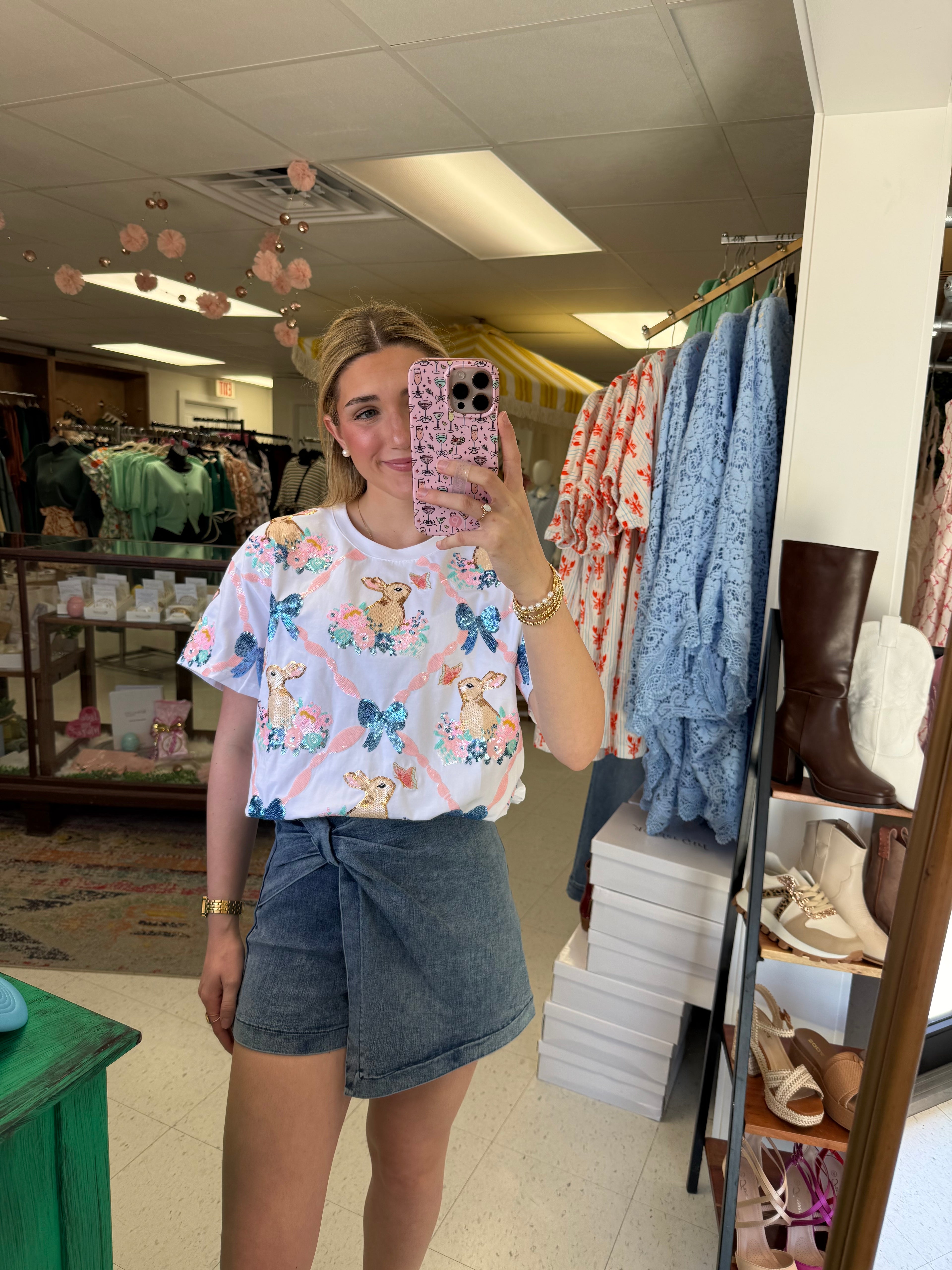 Hop Into Spring Sequin Top