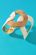 Two Tone Raffia Cuff Bracelet