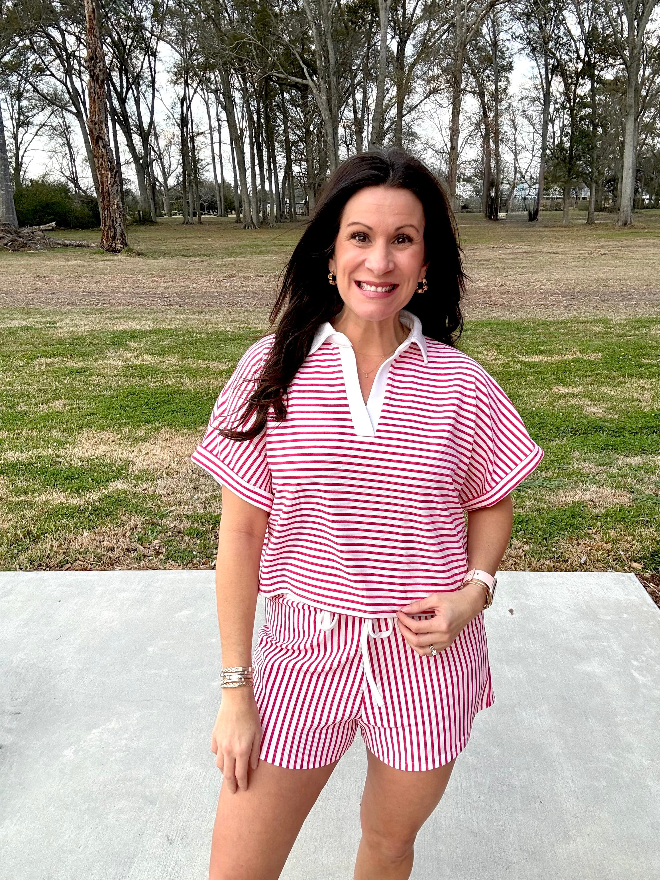 Sunlit Stripe Short Set