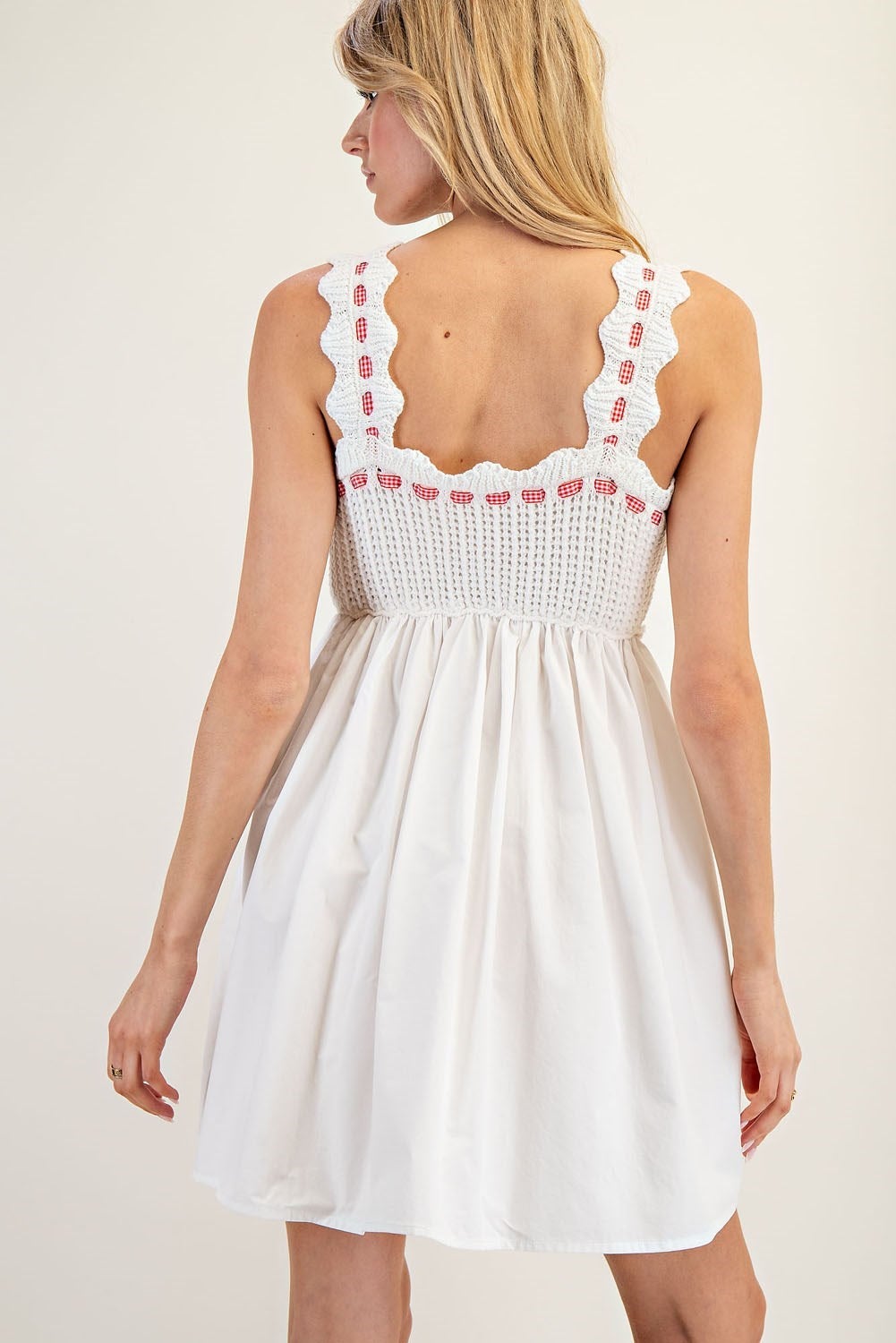 Charming Gingham Ribbon Dress