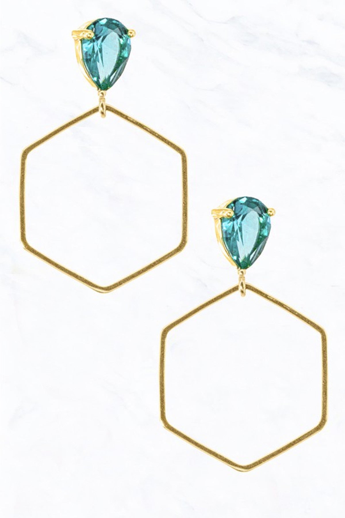 Glass Stone Colored Earrings