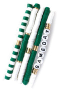 Green & White Game Day Bracelet Set
