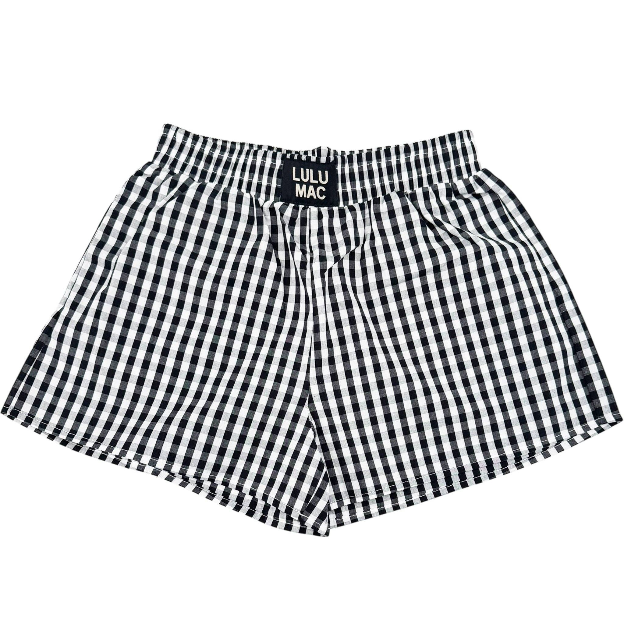 Lulu Mac Black Gingham Boxer Shorts