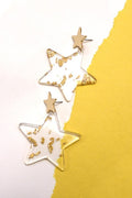 Star with Acrylic Gold Foil Earrings
