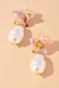 Floral Pearl Drop Earrings