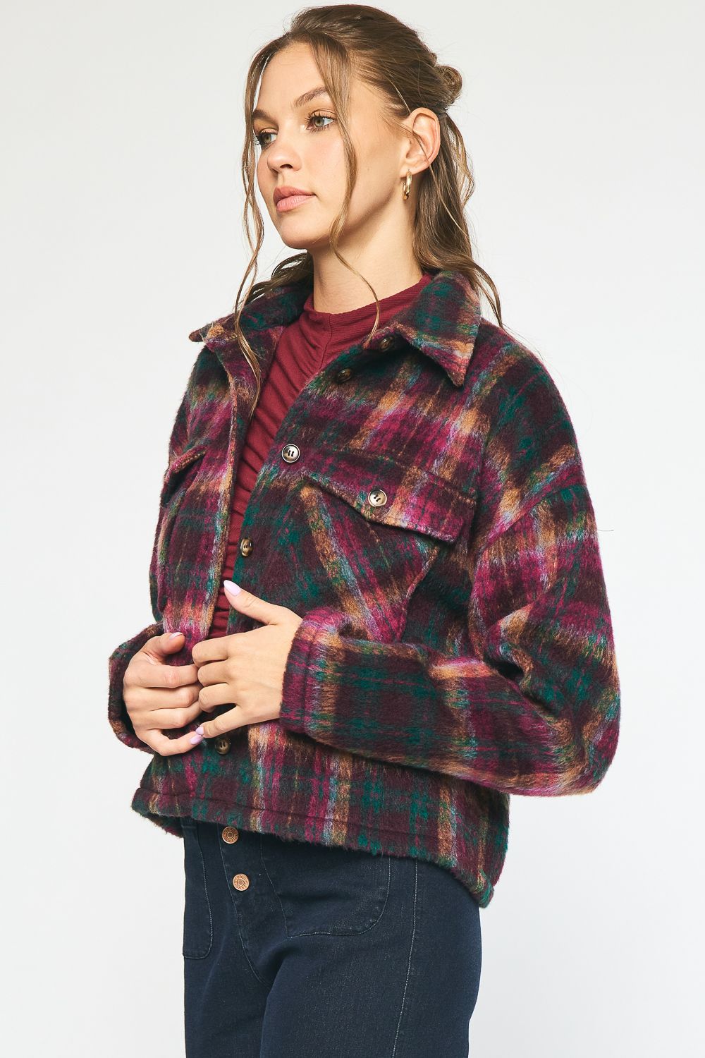 Cozy Plaid Cropped Shacket