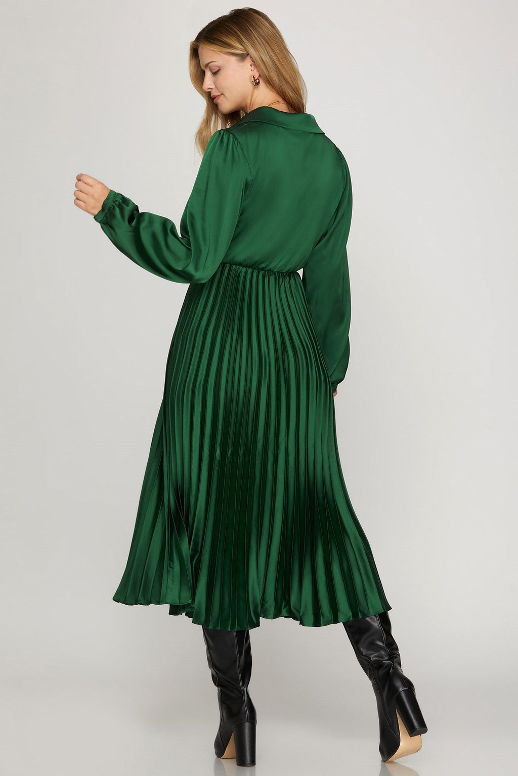 Elegance First Satin Midi Dress