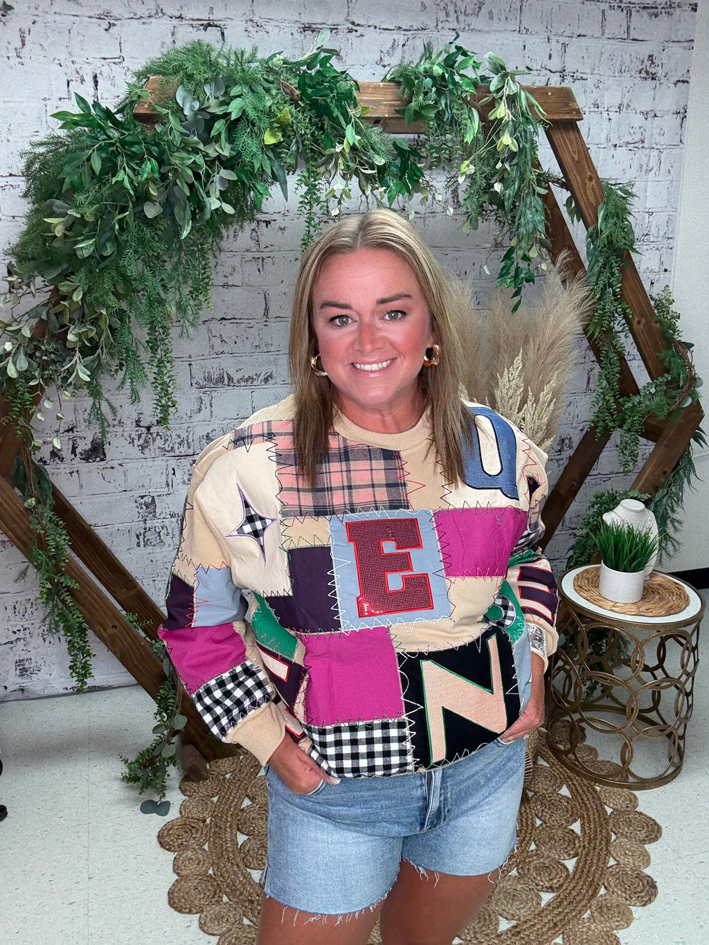 Multi Queen Patchwork Sweatshirt