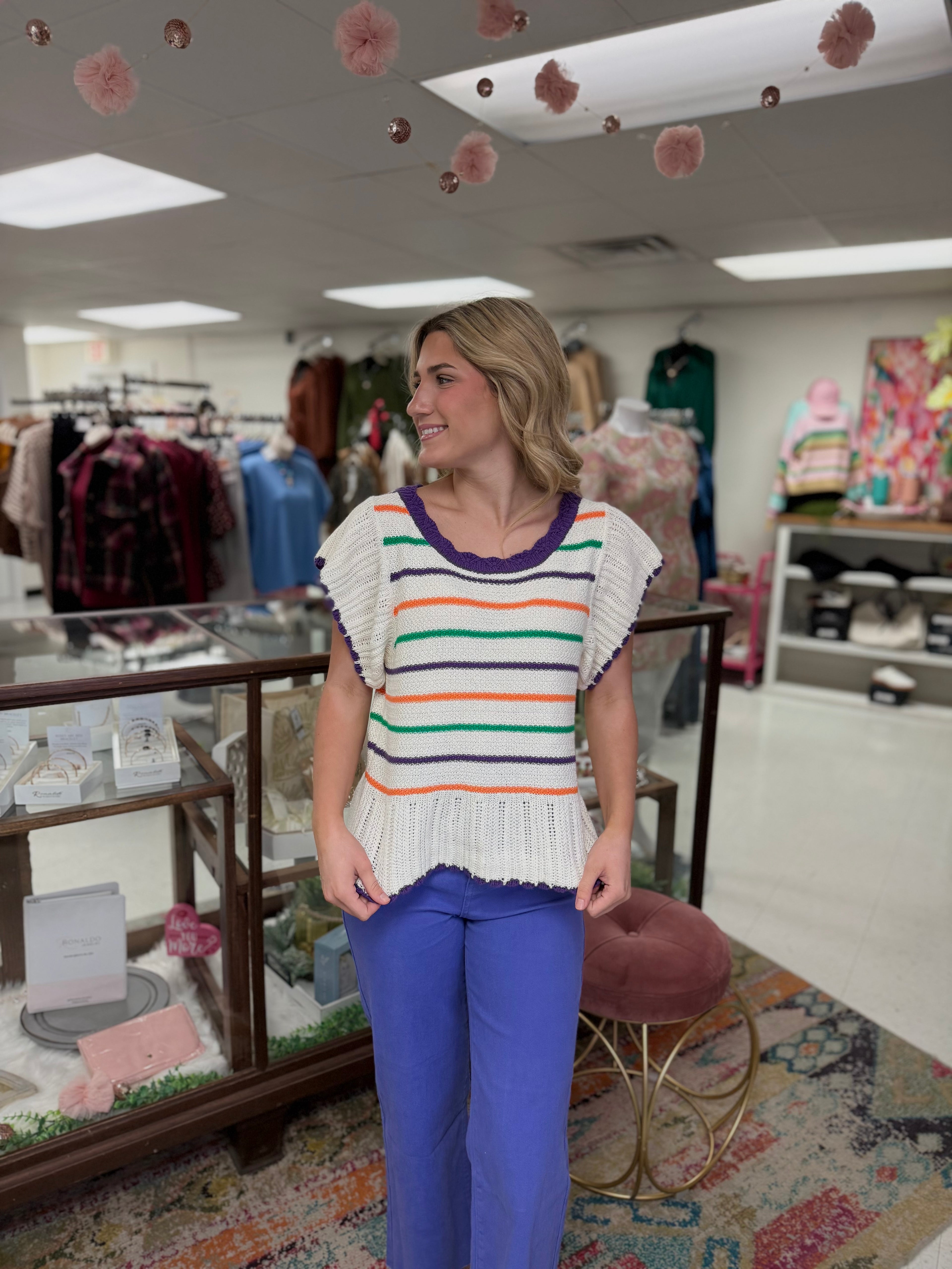 Carnival Cutie Ruffle Knit Top