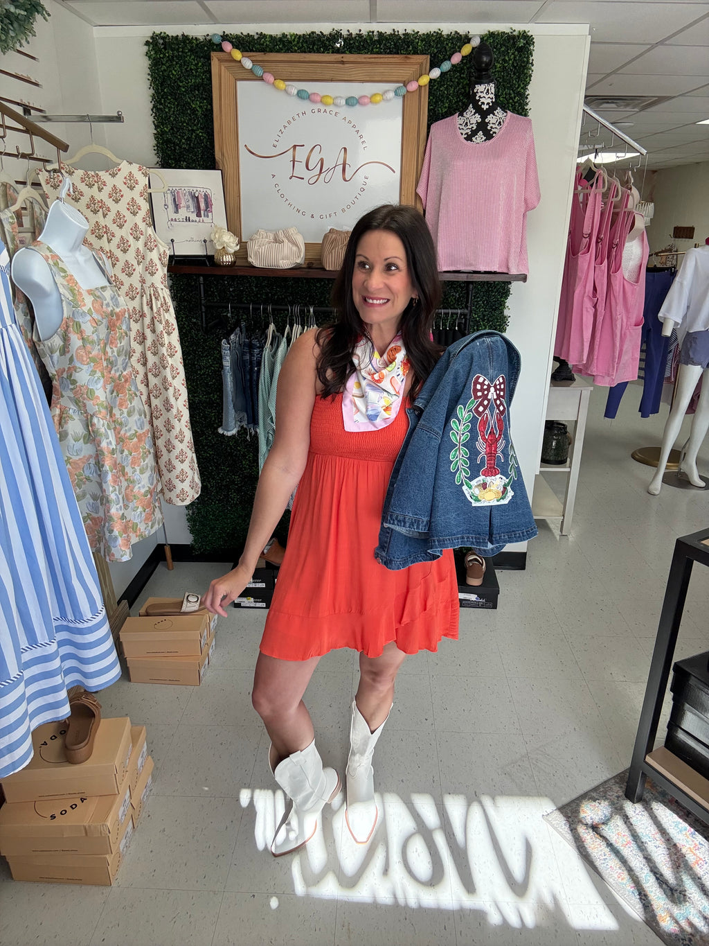 Scarlet Sunset Smocked Dress