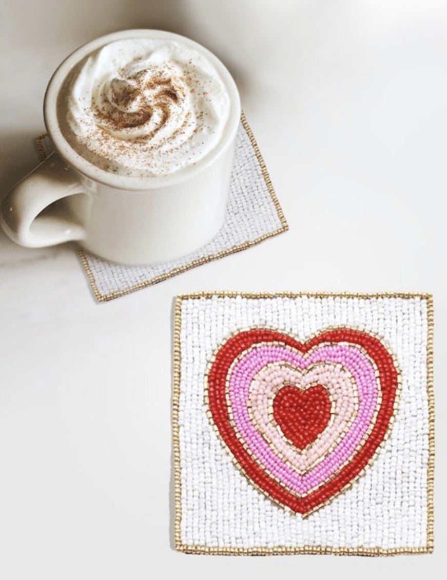 Heart Beaded Coaters