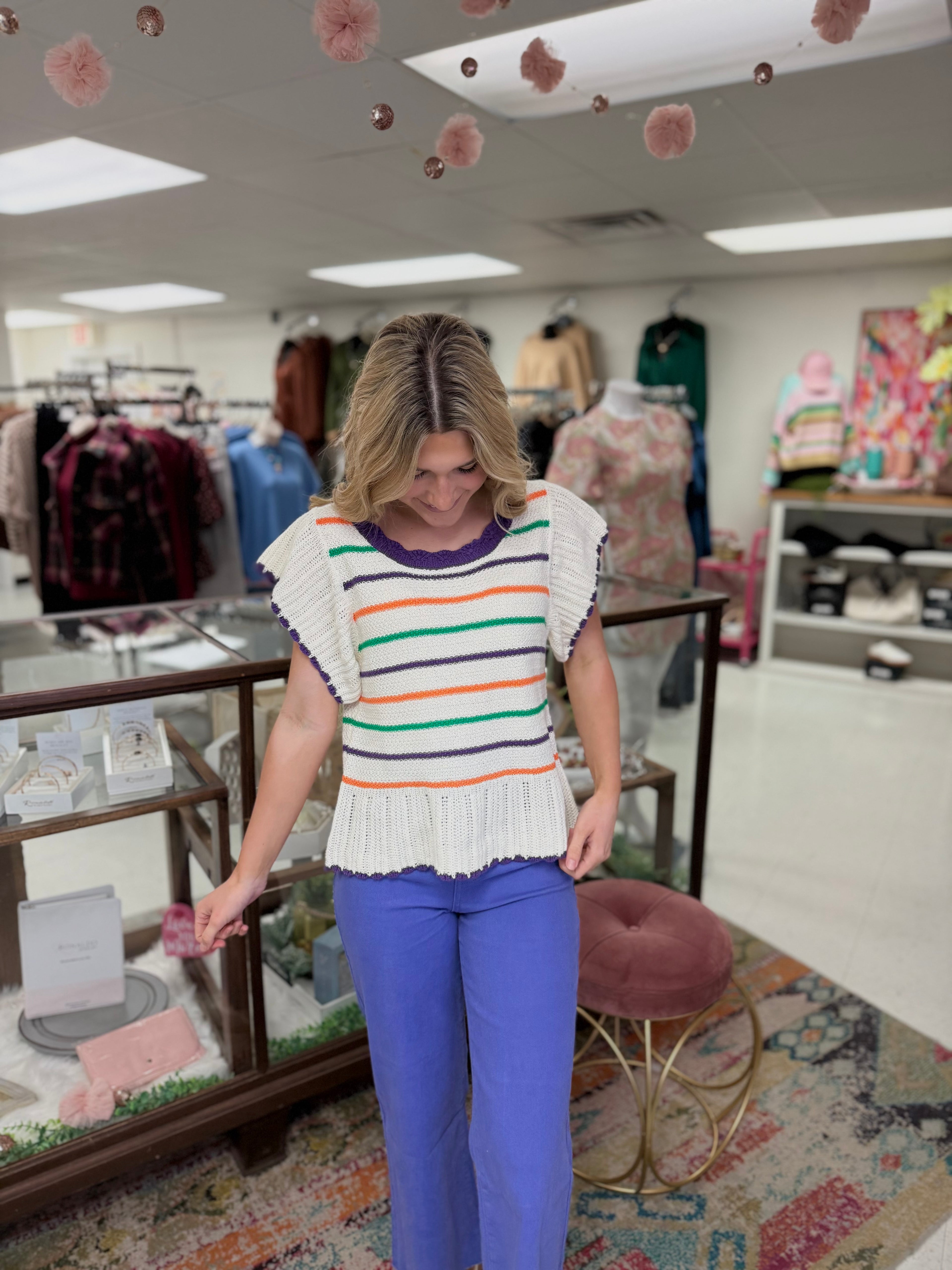 Carnival Cutie Ruffle Knit Top