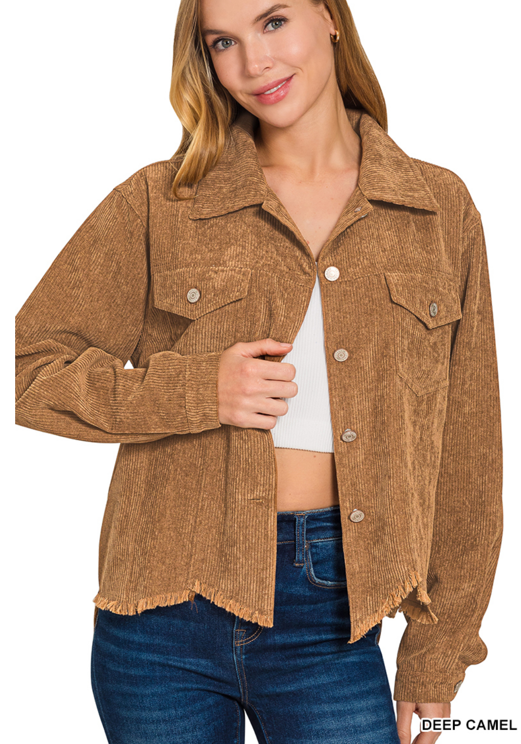 Dilhia Distressed Corduroy Jacket