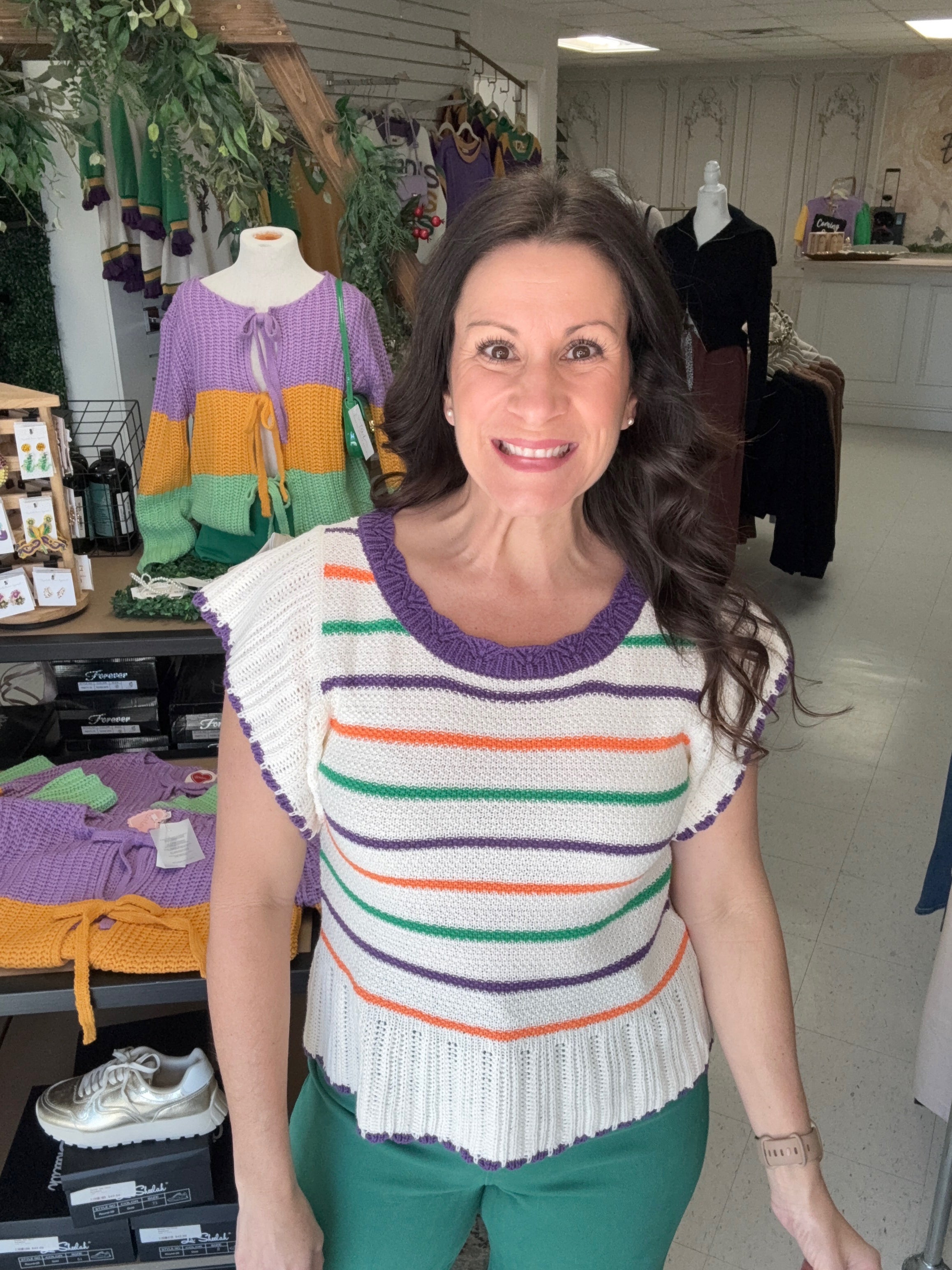 Carnival Cutie Ruffle Knit Top