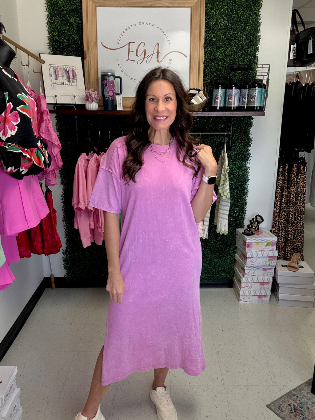 Mineral Washed Midi Dress