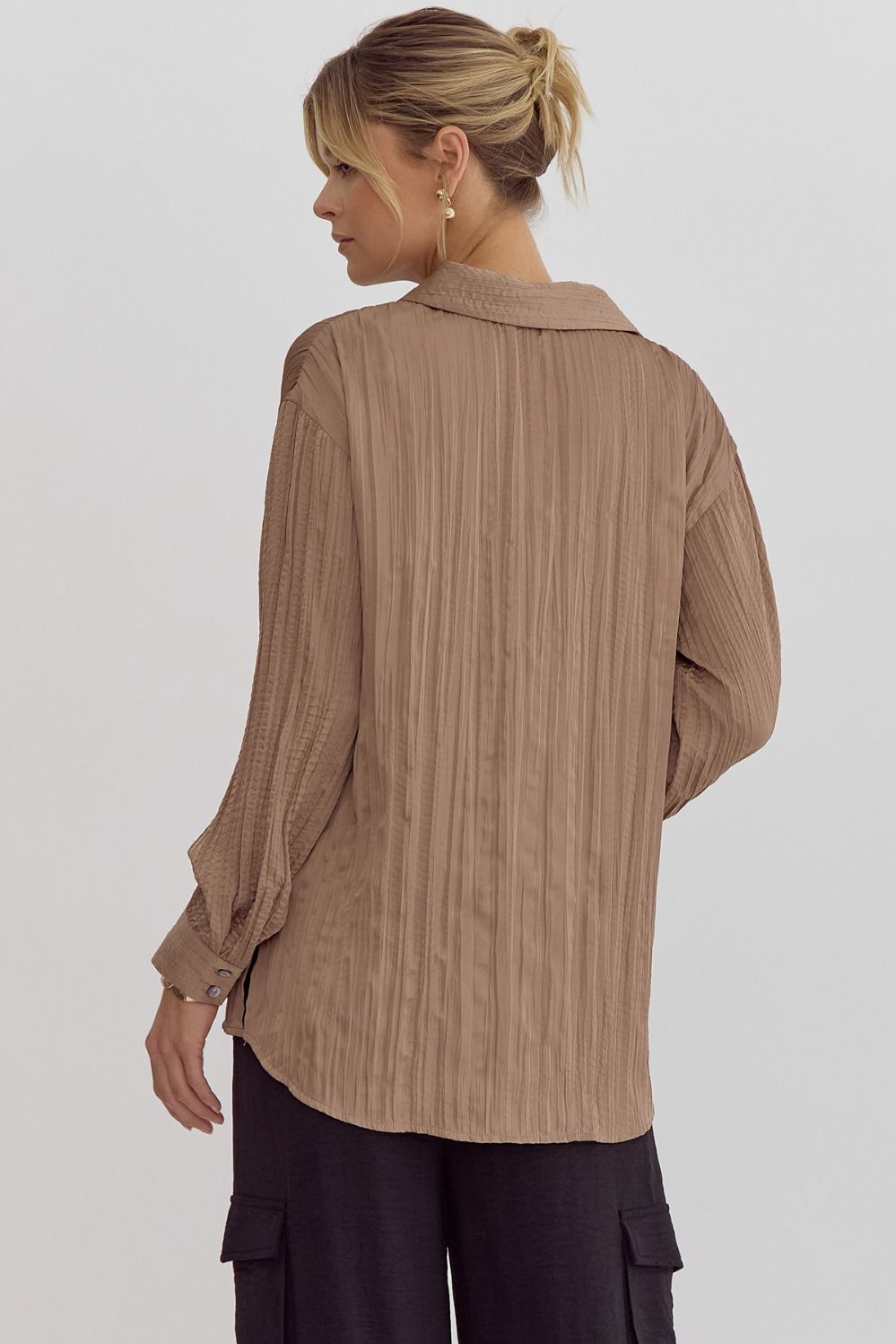 The Lennox Textured Button Blouse