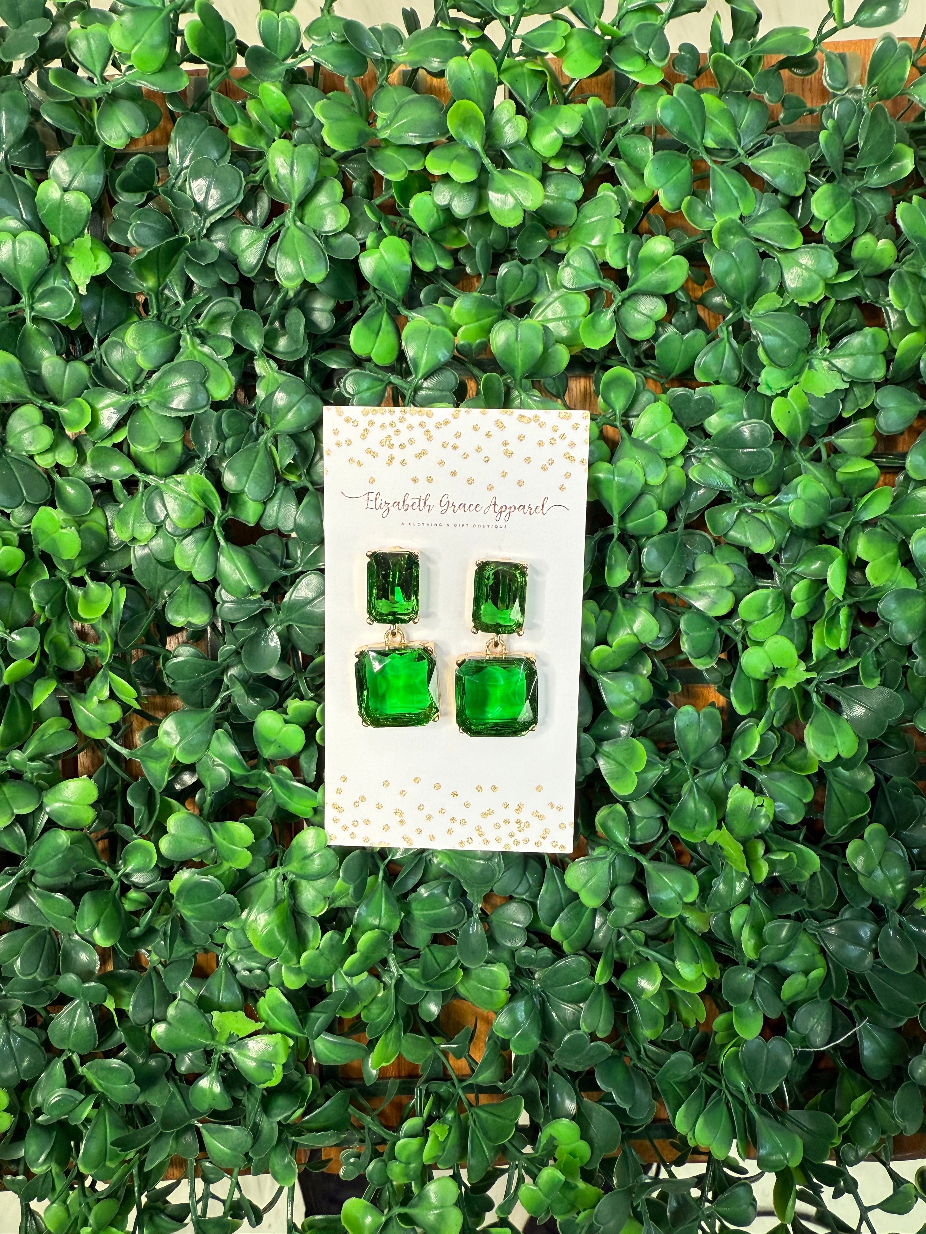 Emerald Luxe Clip-On Earrings
