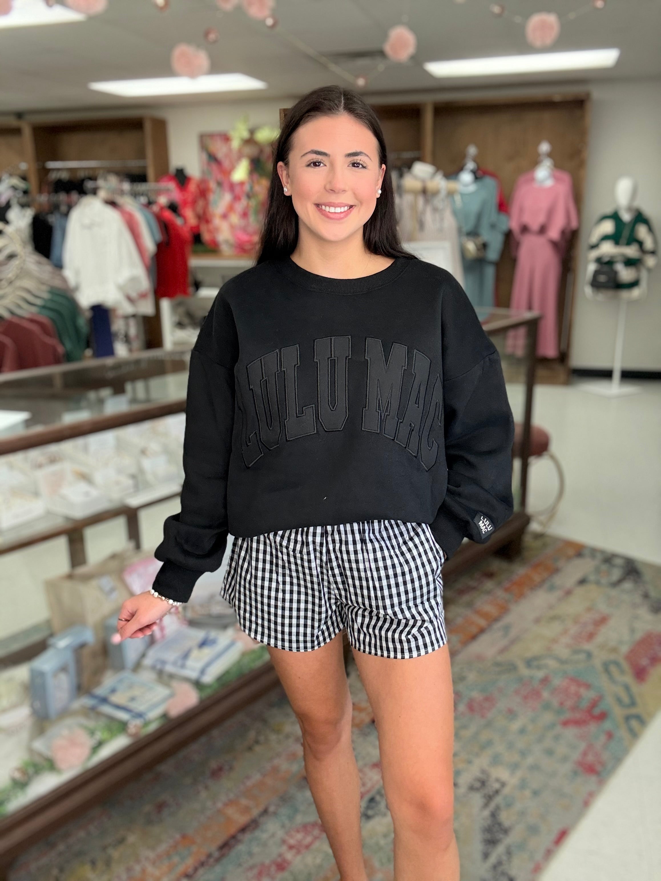 Lulu Mac Mono Black Sweatshirt