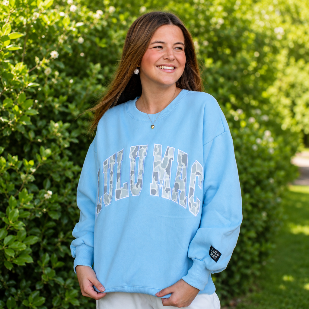 Lulu Mac Light Blue Camo Sweatshirt