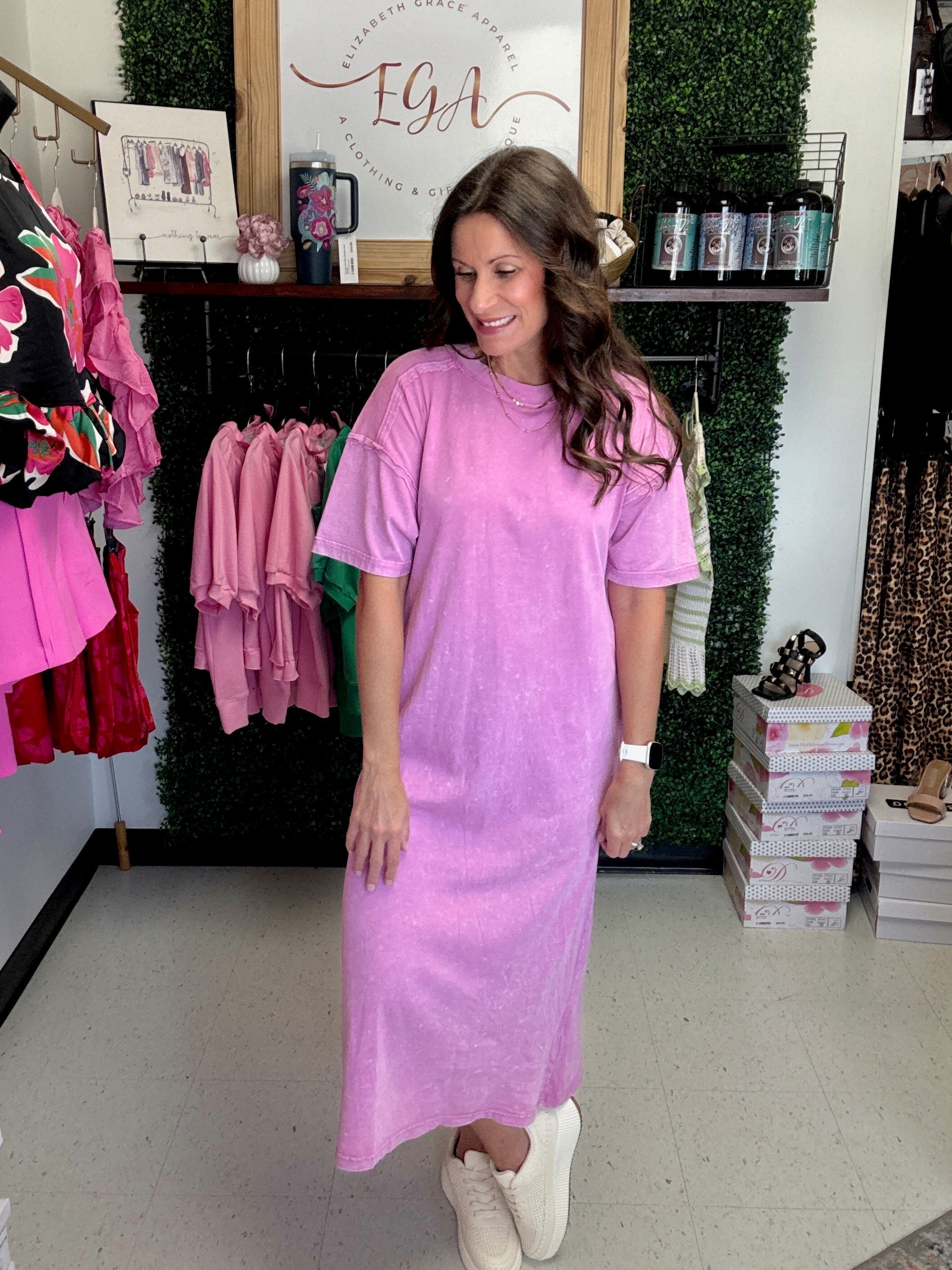 Mineral Washed Midi Dress