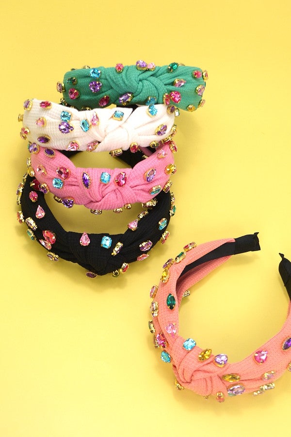 Multi Colored Jewel Gauze Headbands