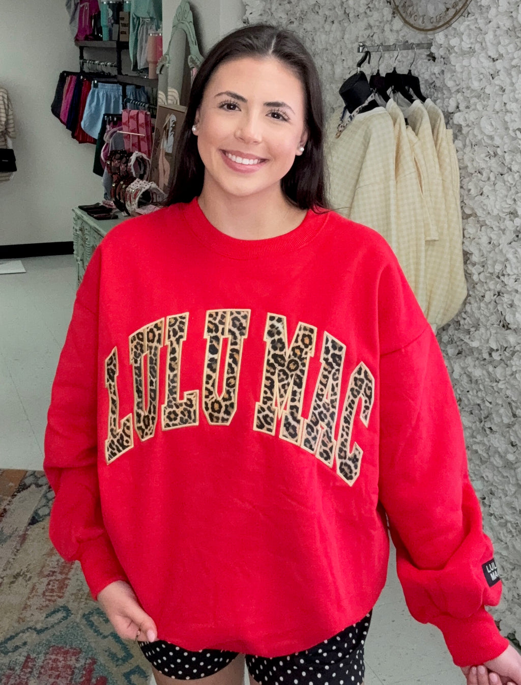 Lulu Mac Leopard Sweatshirt in Red
