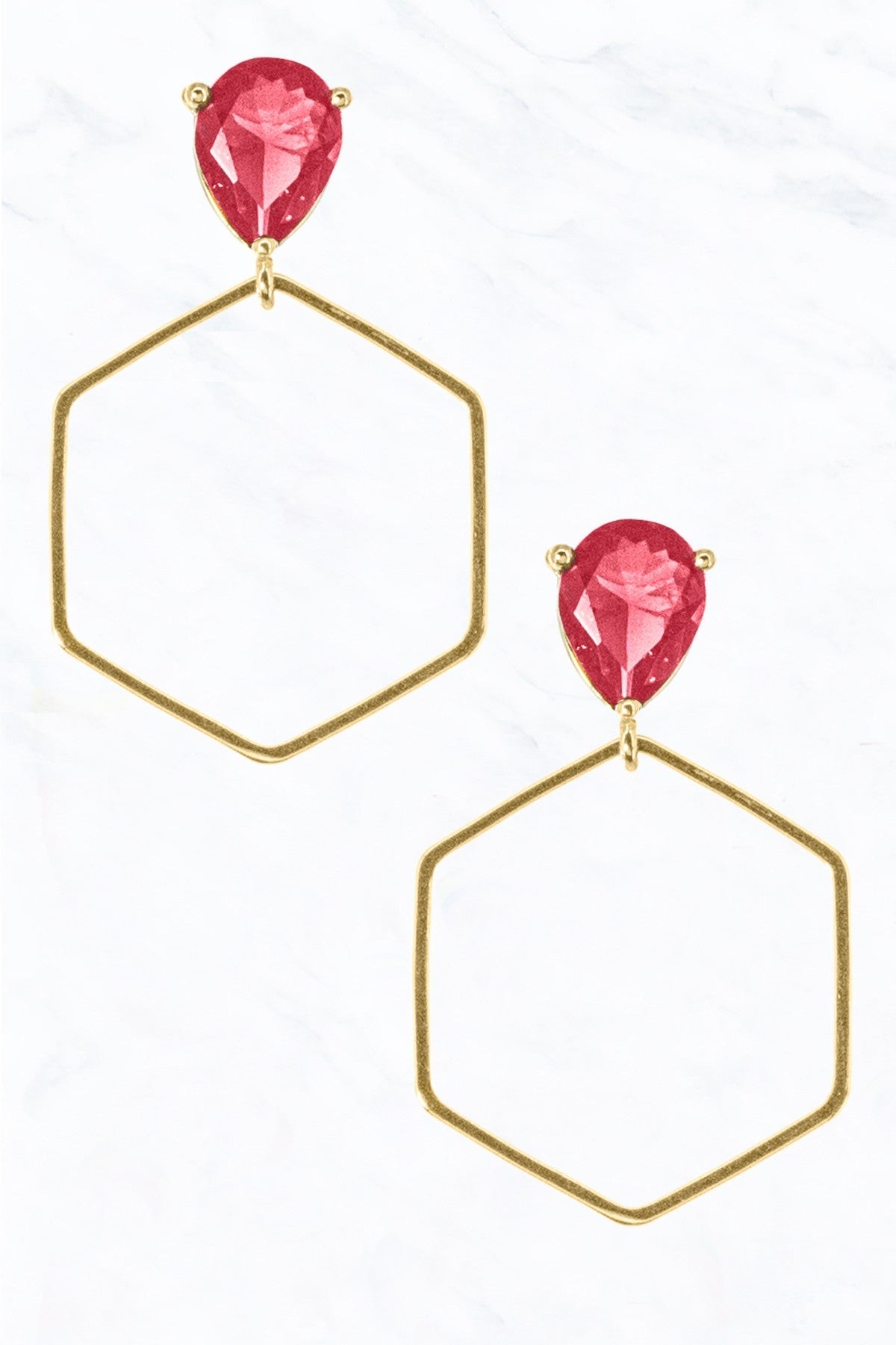 Glass Stone Colored Earrings