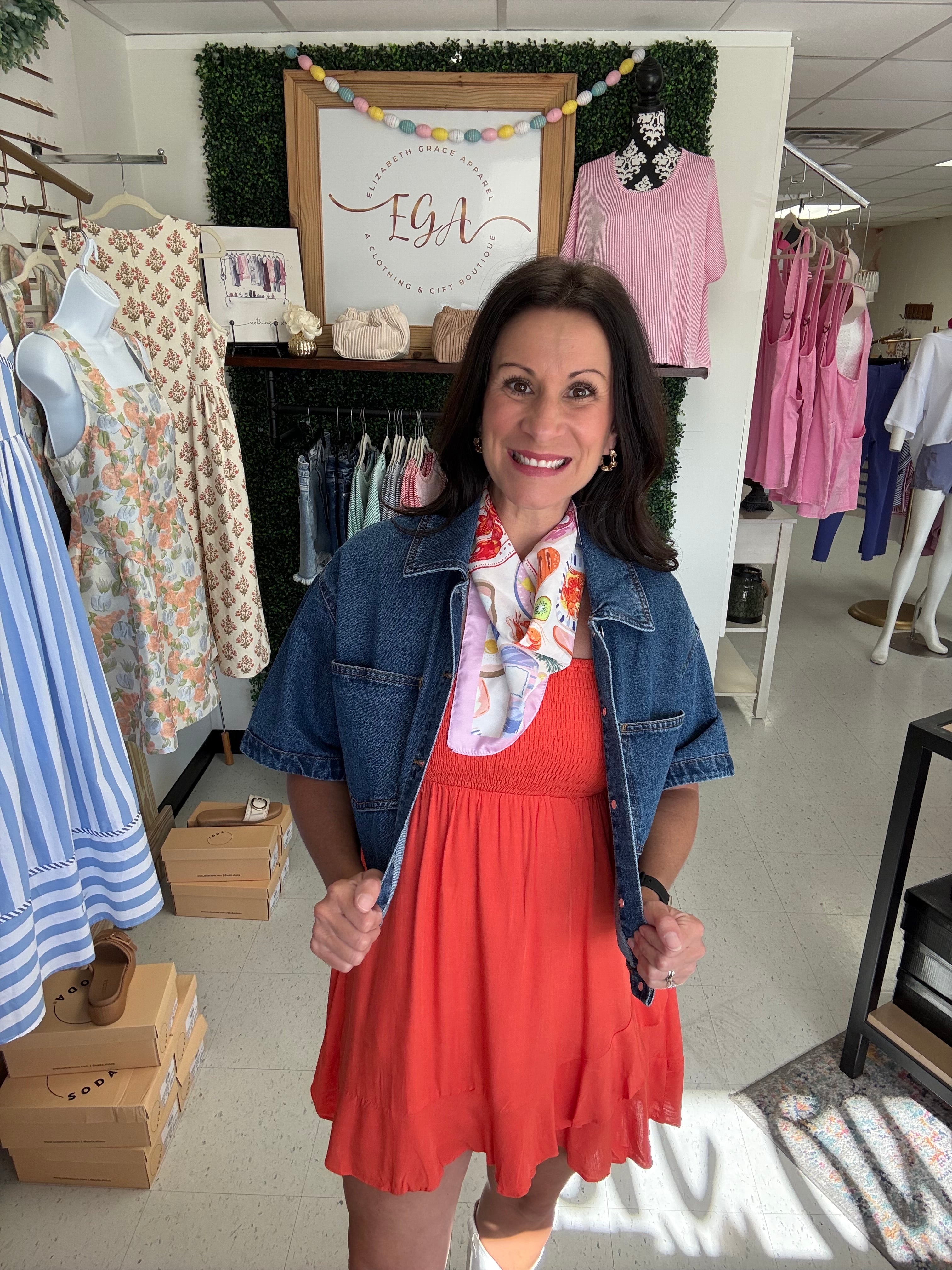 Scarlet Sunset Smocked Dress