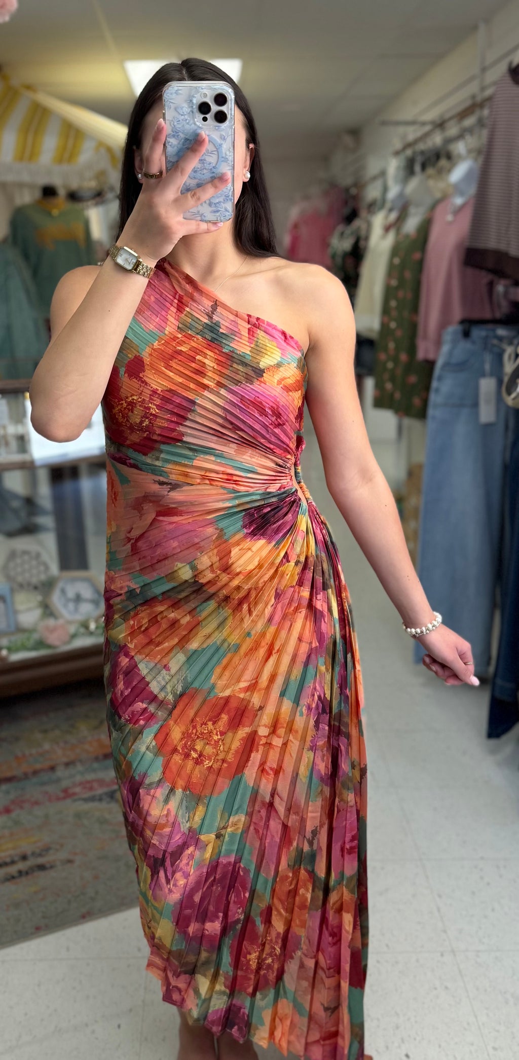 Painted Sunset Midi Dress