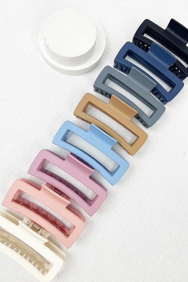 Matte Cut Out Rectangle Hair Claw