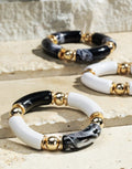Dazzling Acrylic Metal Bead Bracelet
