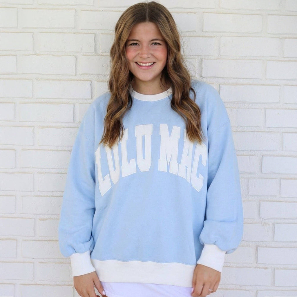 Lulu Mac Color Block Light Blue/White Sweatshirt