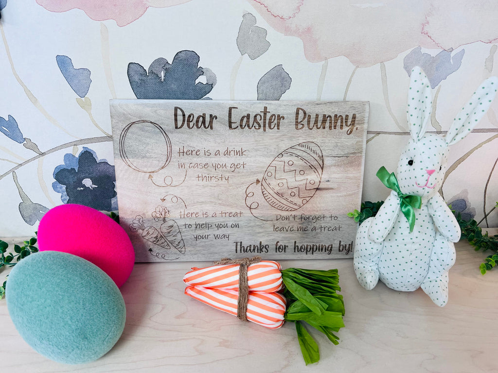 Illustrated Easter Bunny Serving Board