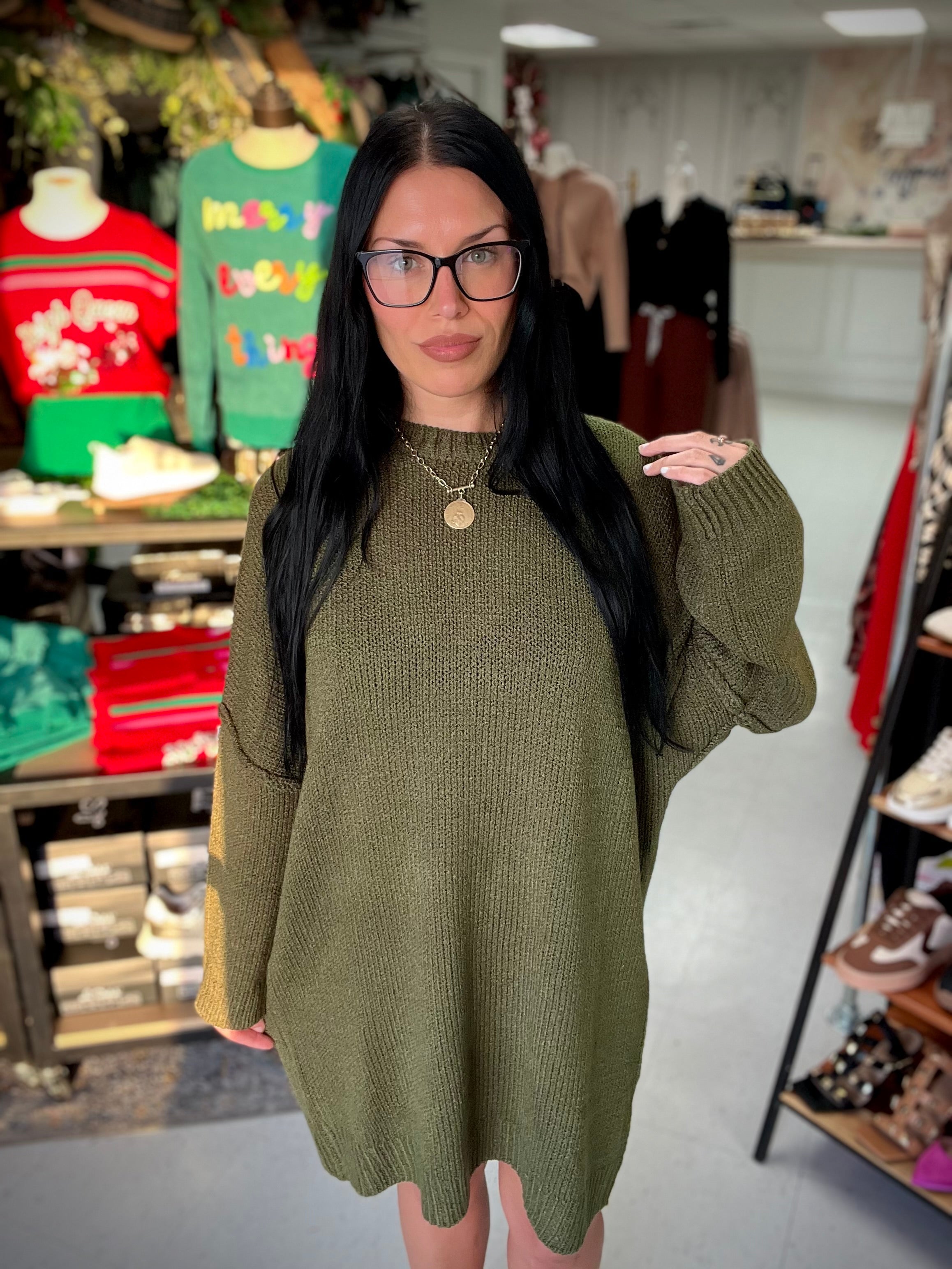 cozy sweater dress Fireside Cozy Sweater Dress