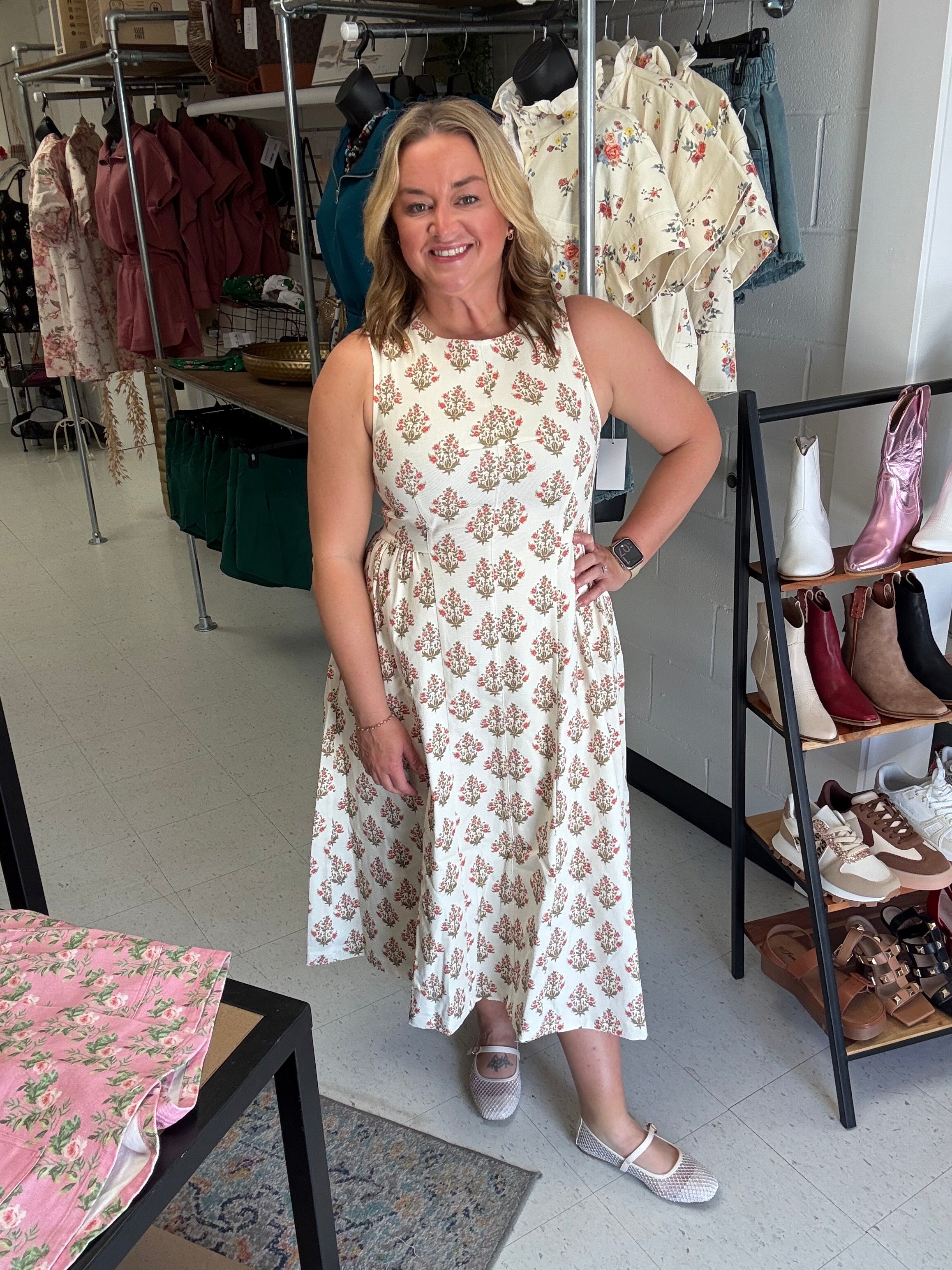 The Soft Petals Midi Dress