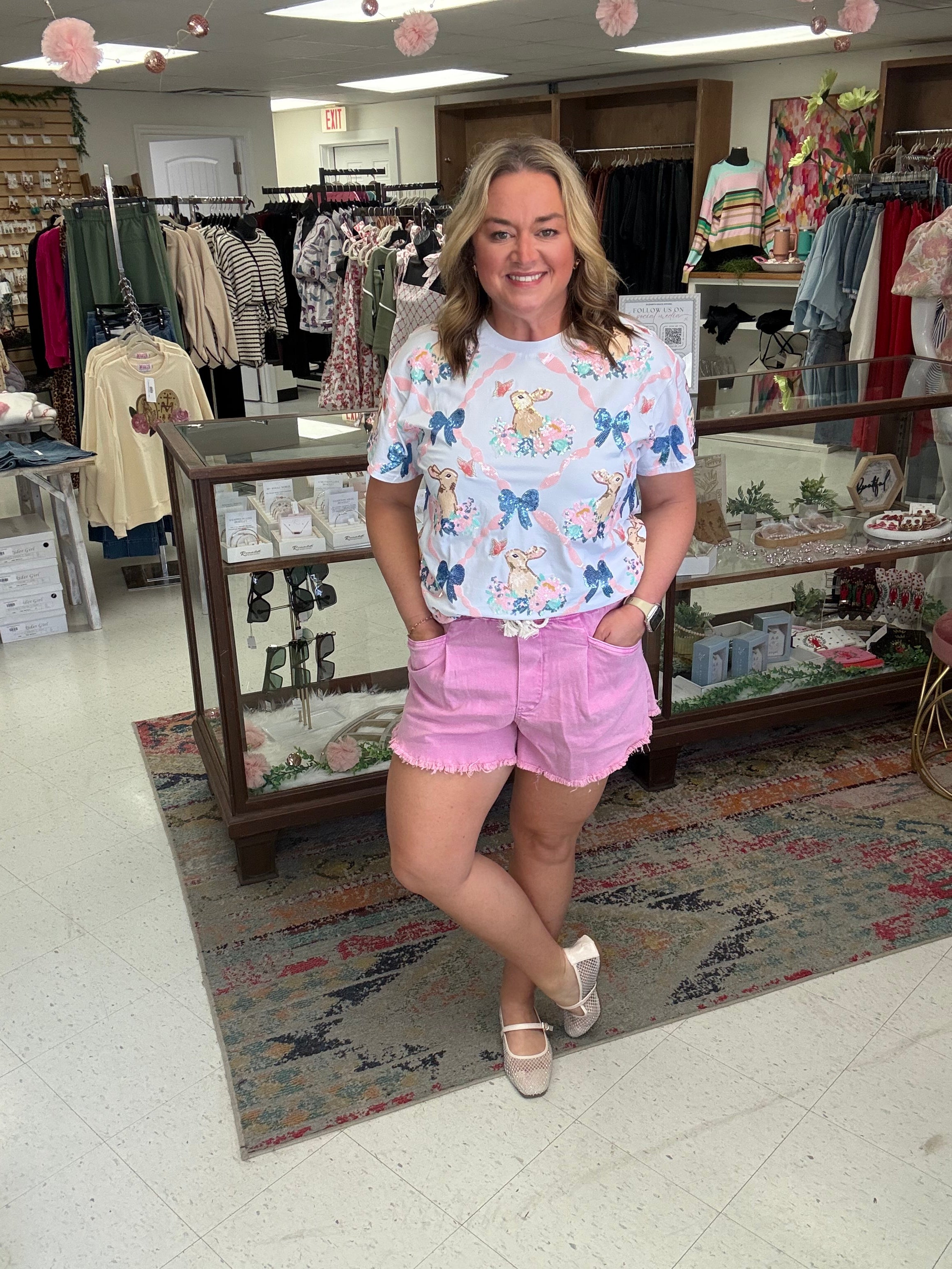 Hop Into Spring Sequin Top