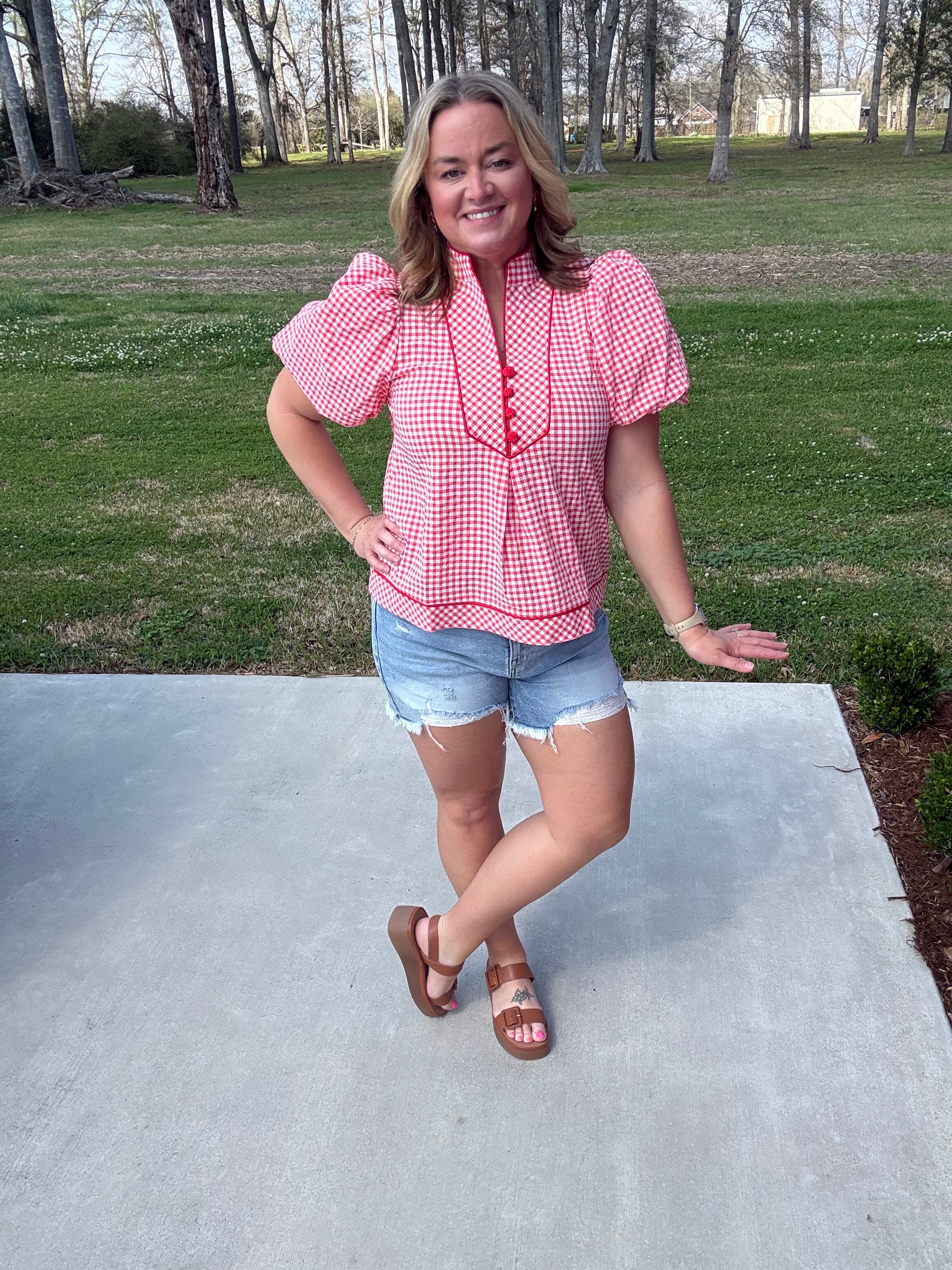 The Bayou Gingham Top