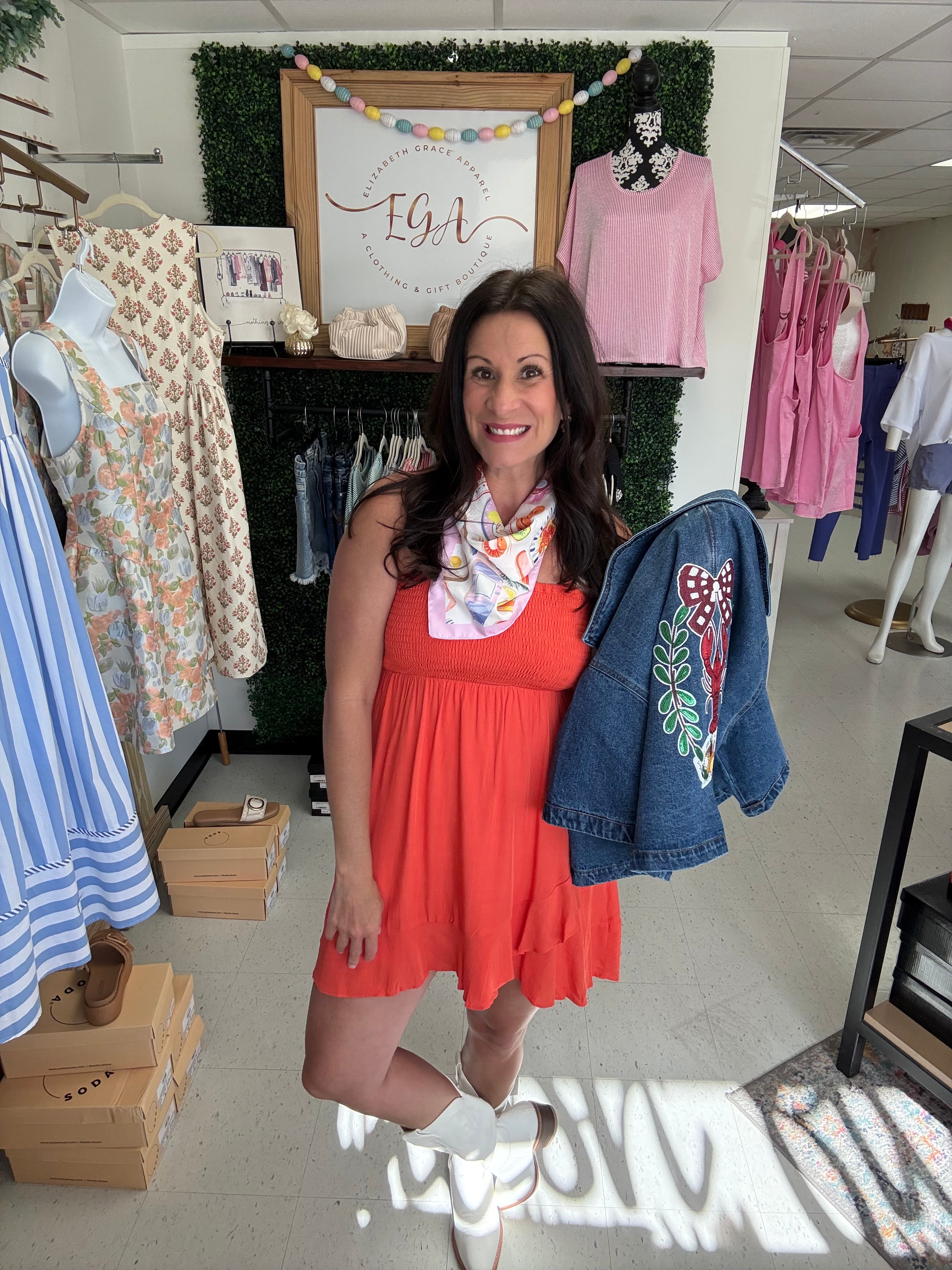 Scarlet Sunset Smocked Dress