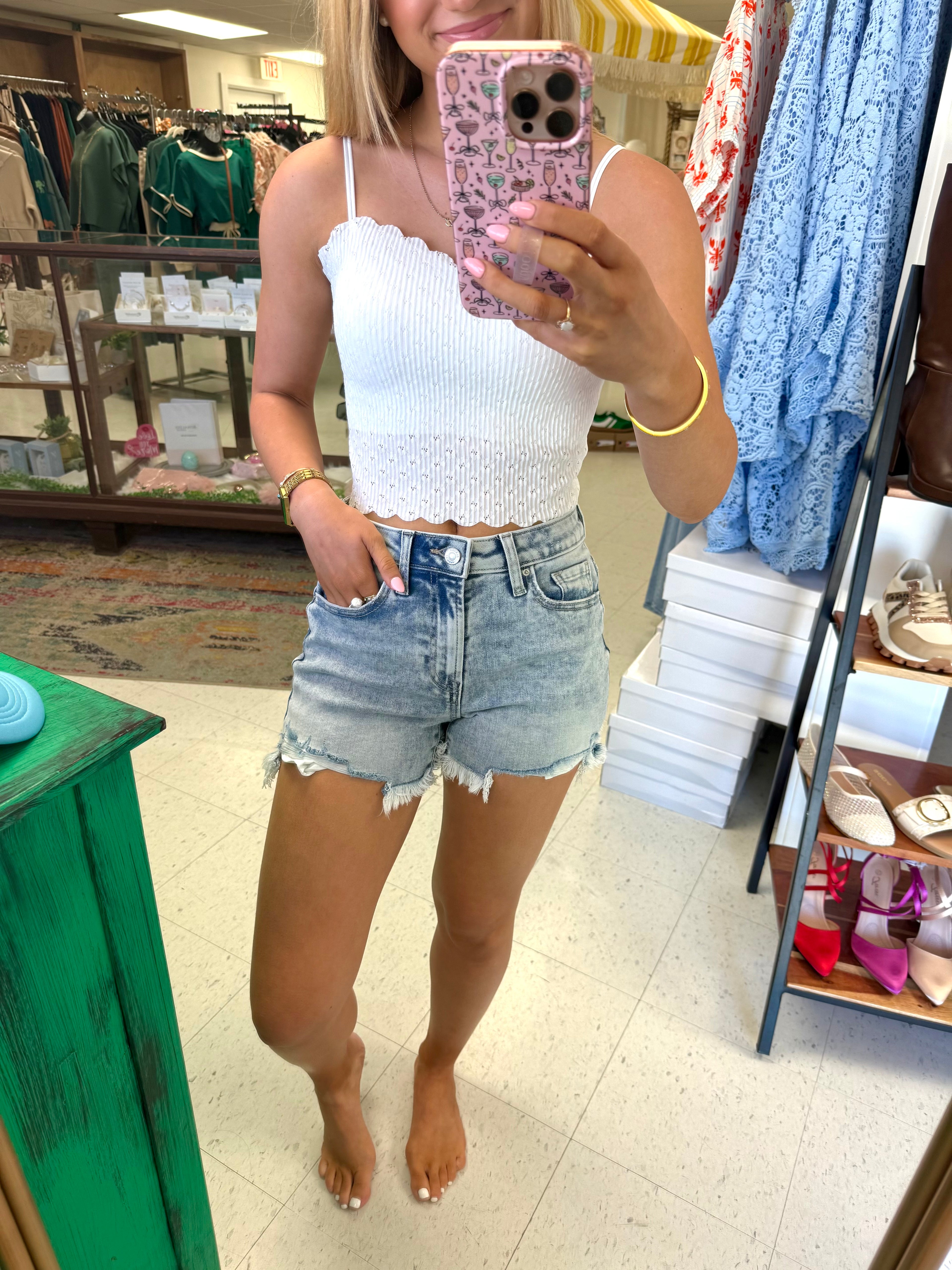 Sun Washed Denim Shorts