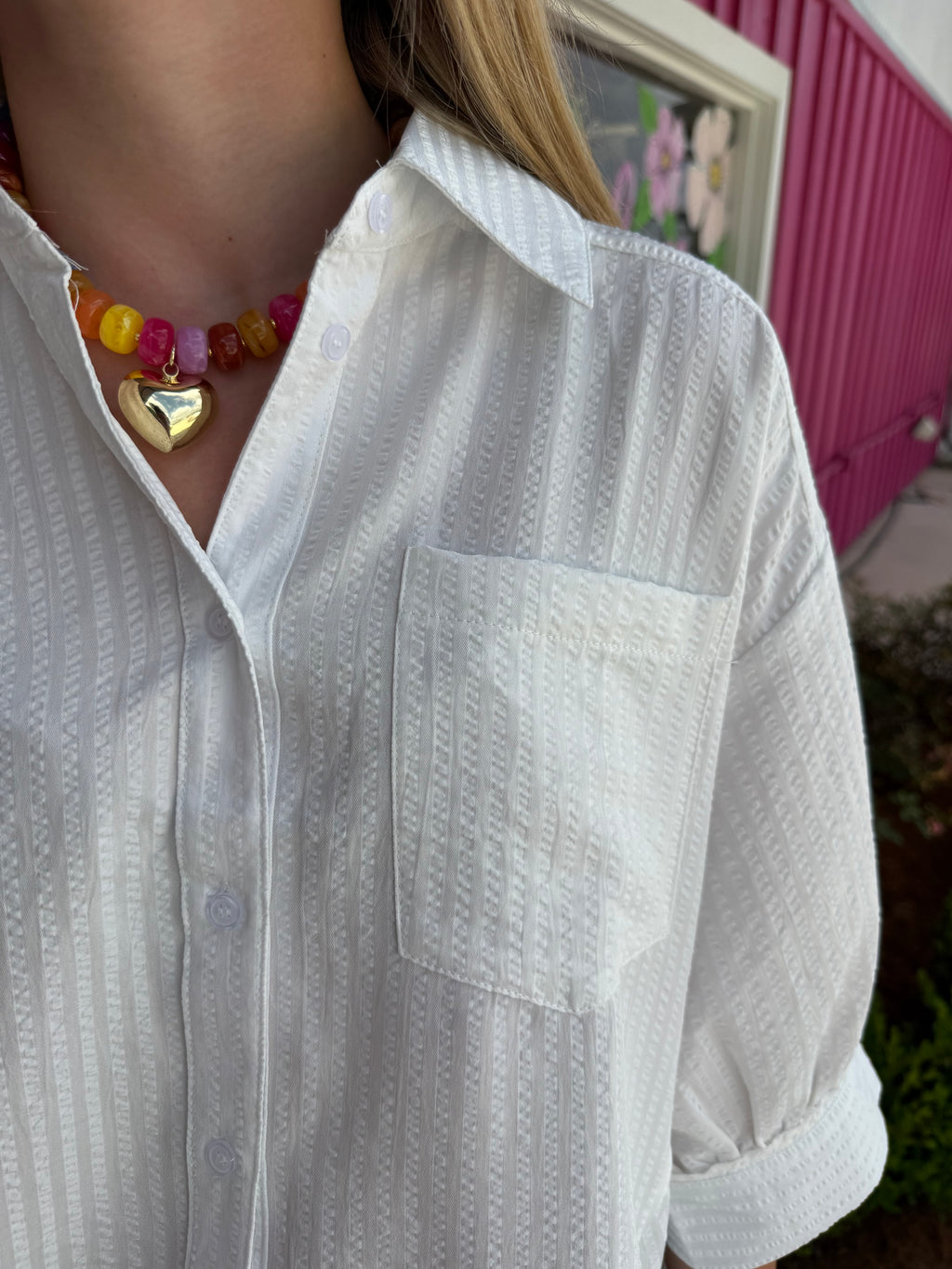 Coastal Elegance Ruffle Blouse