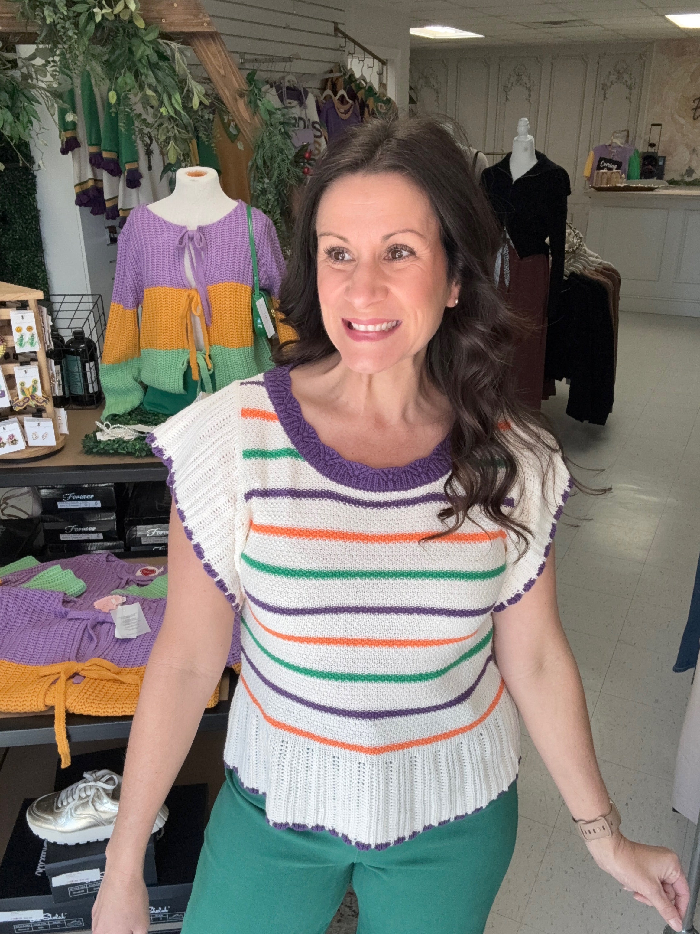 Carnival Cutie Ruffle Knit Top