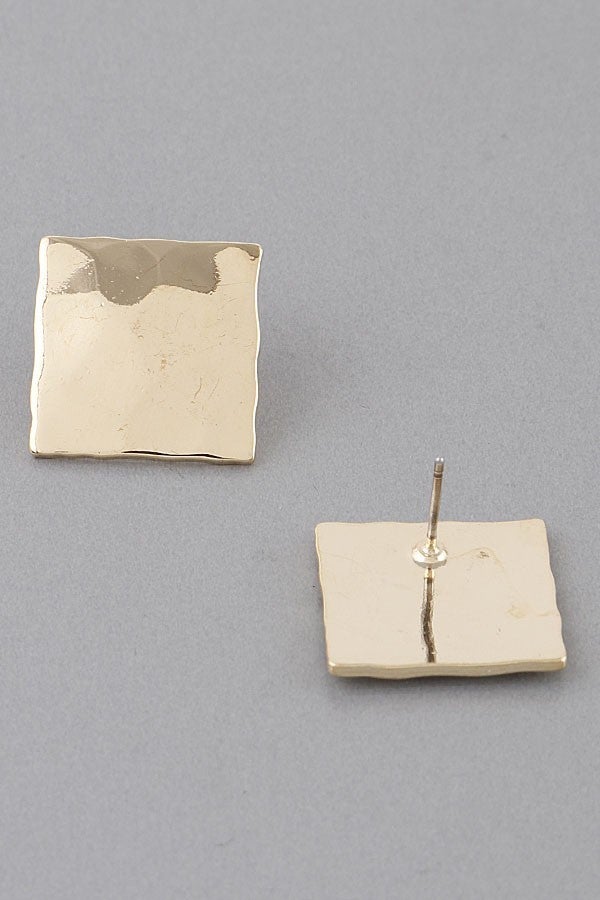 Hammered Square Stud Earrings