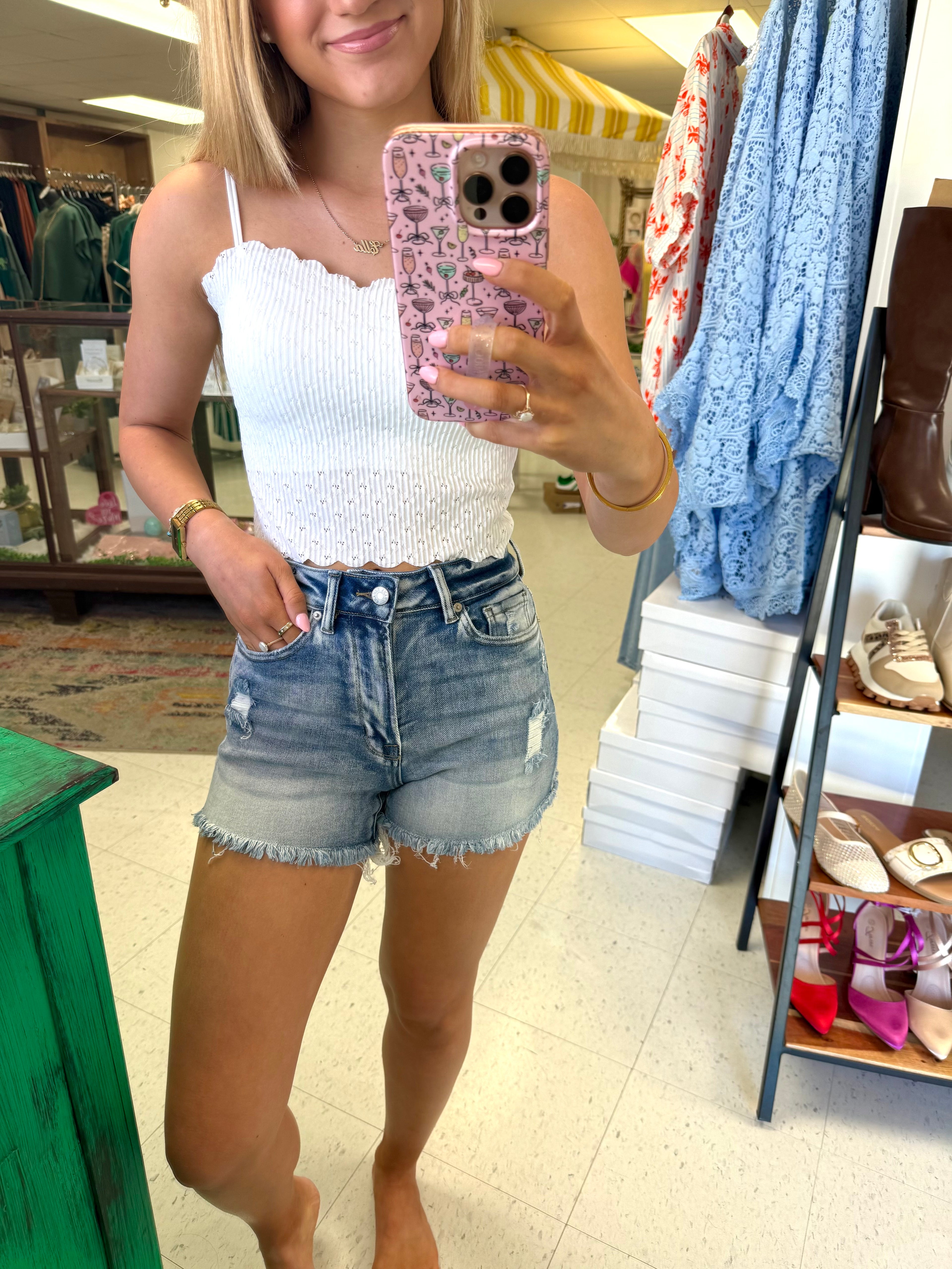 Just Vibin' Denim Shorts