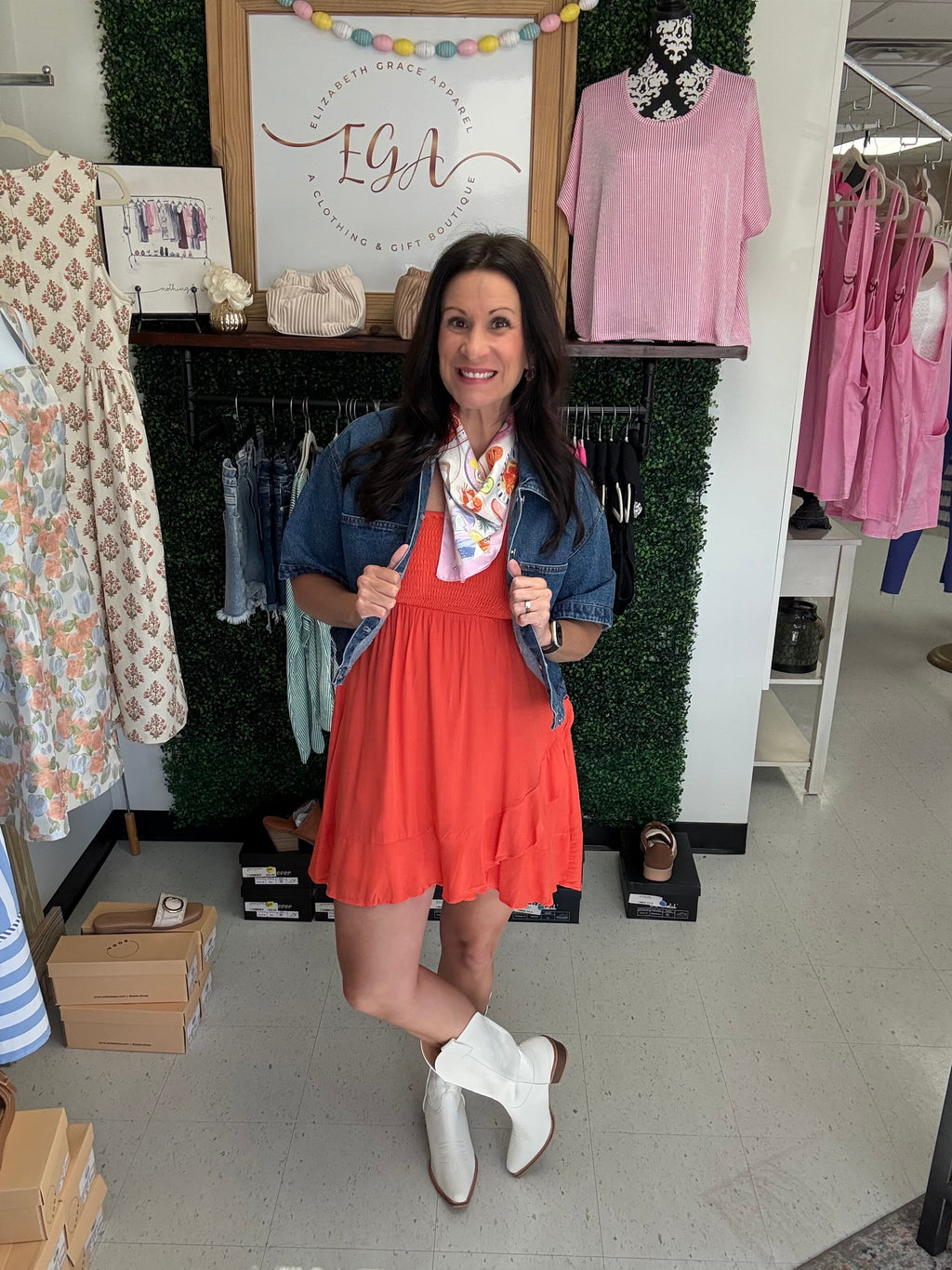 Scarlet Sunset Smocked Dress