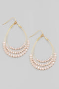 Layered Wire Bead Teardrop Earring