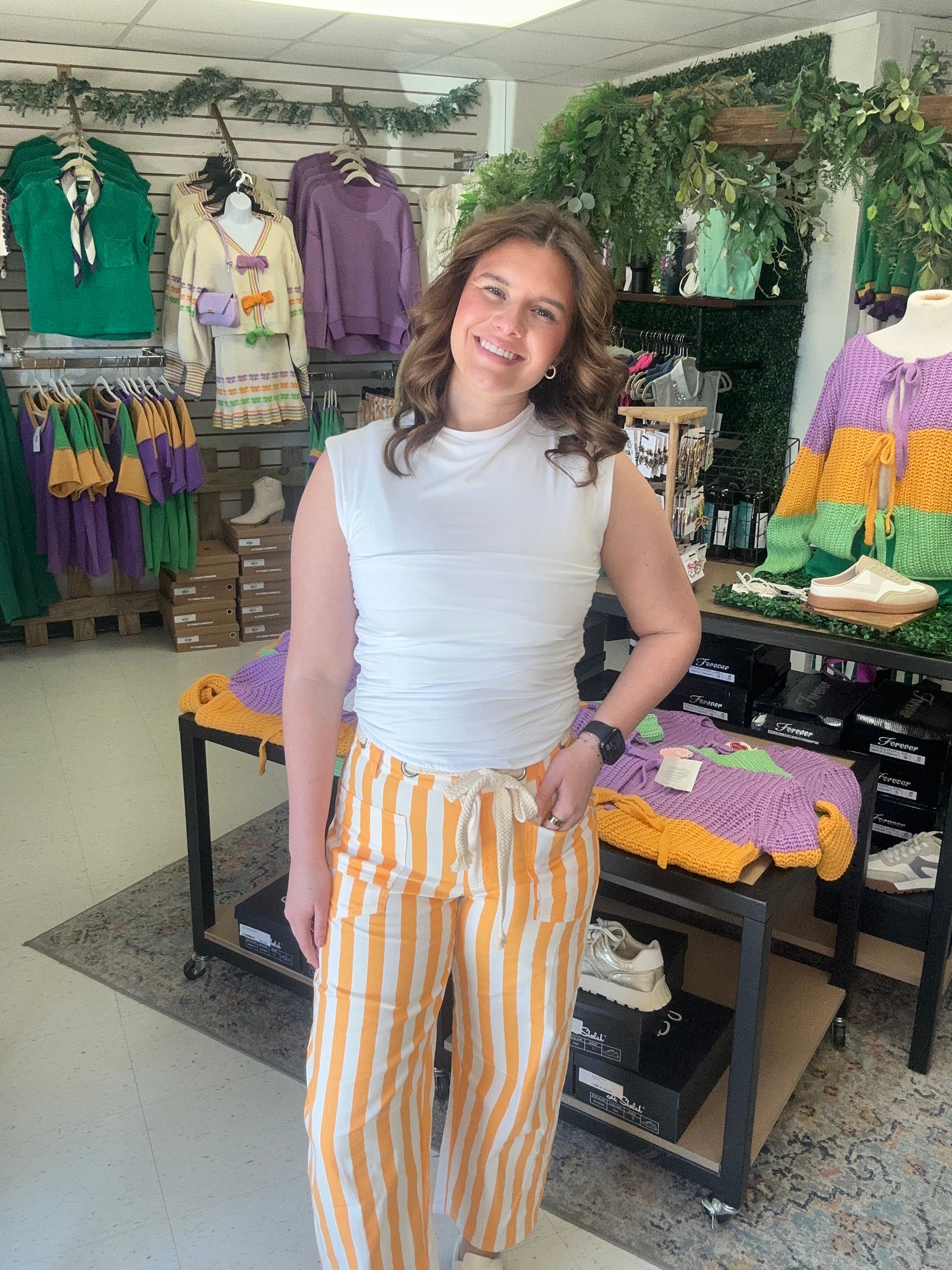 Citrus Stripe Utility Pants