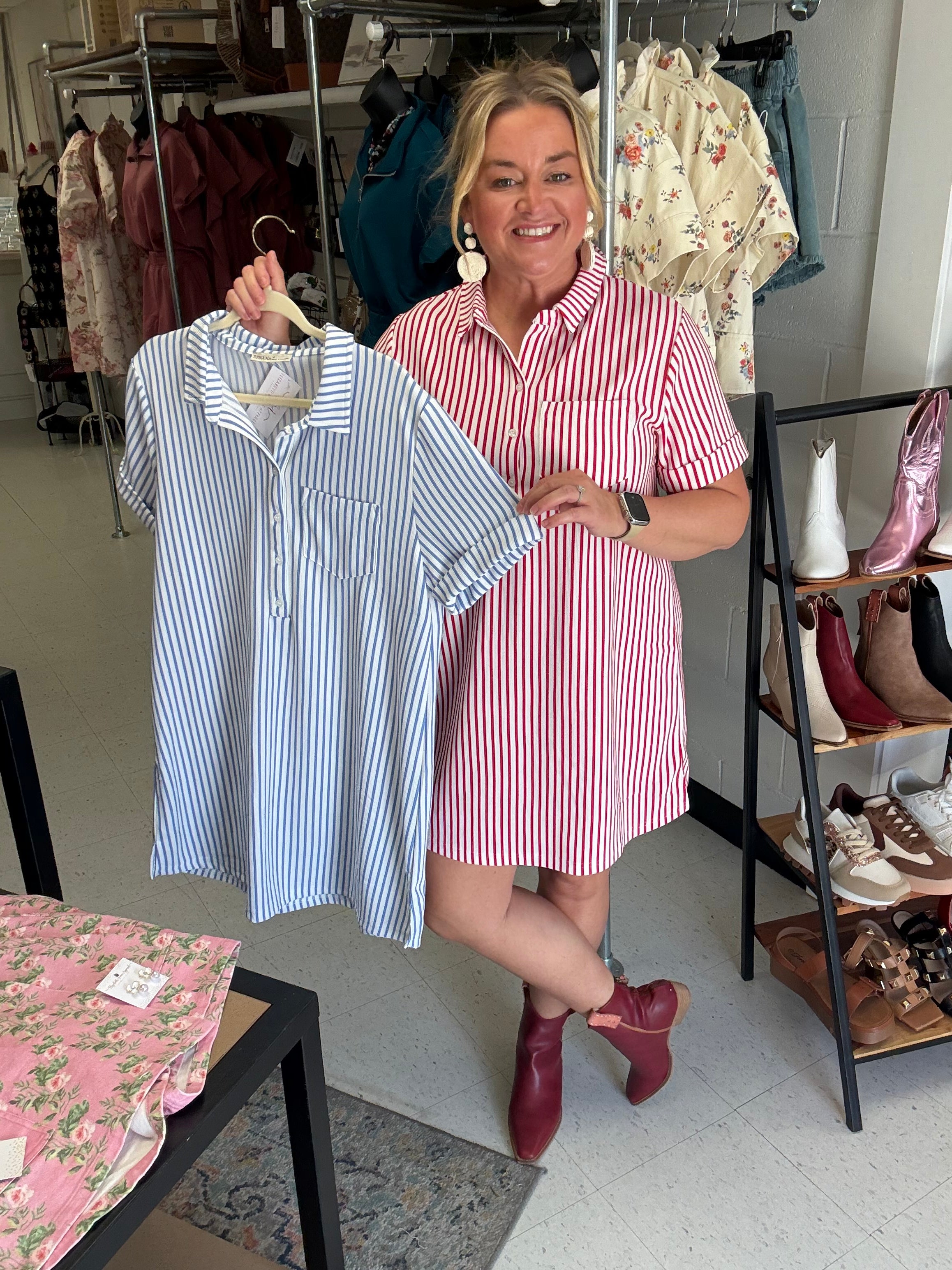 Sailor's Delight Striped Shirt Dress