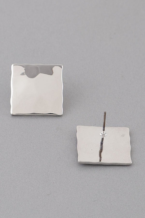 Hammered Square Stud Earrings