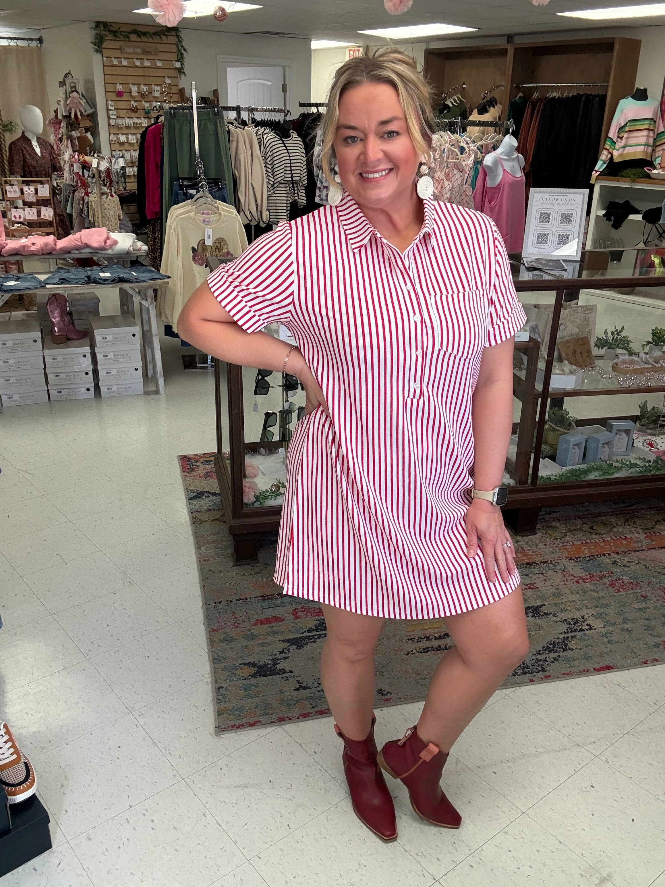 Sailor's Delight Striped Shirt Dress